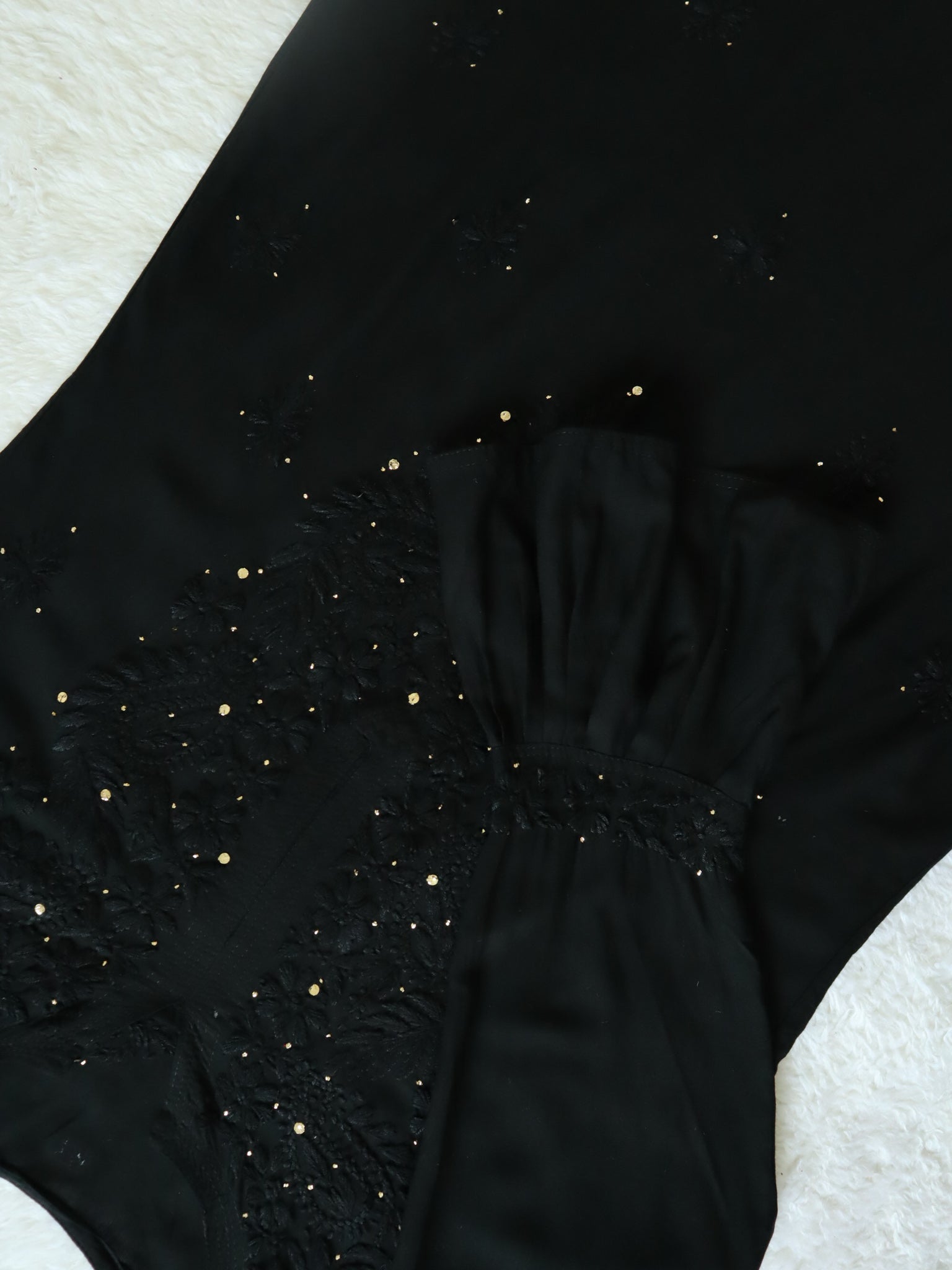 Ahana Black Rayon Sequin Embllished Long Kurta