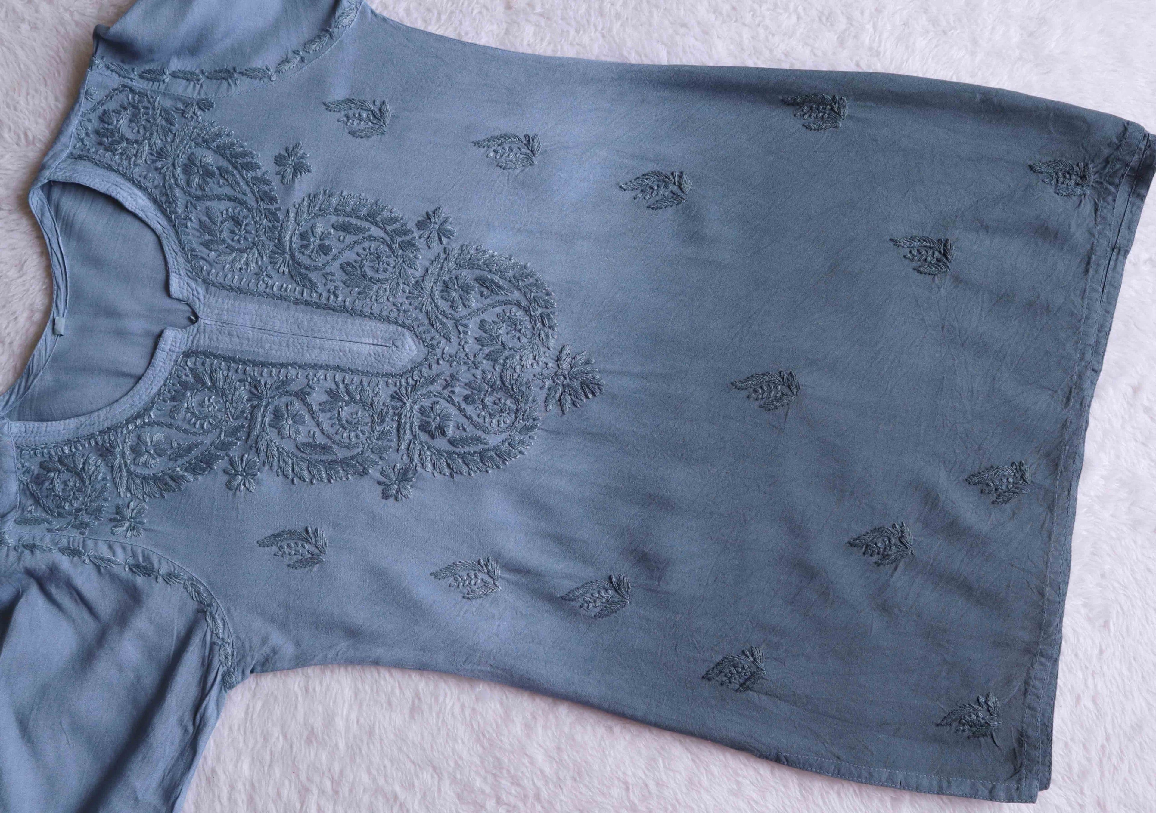 Savera Grey Ombre Short Rayon Kurta