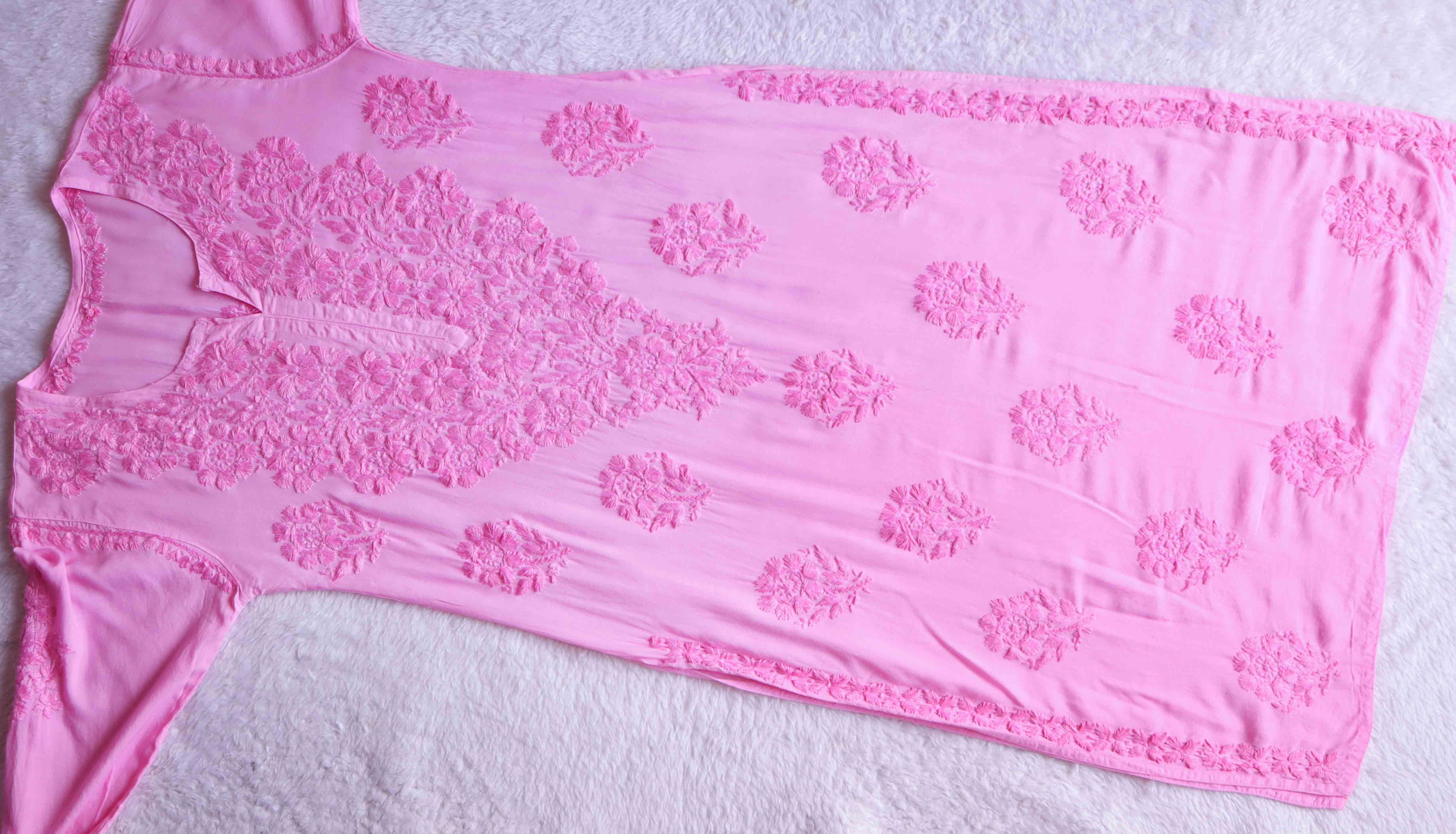 Naitri Baby Pink 2 piece Rayon set