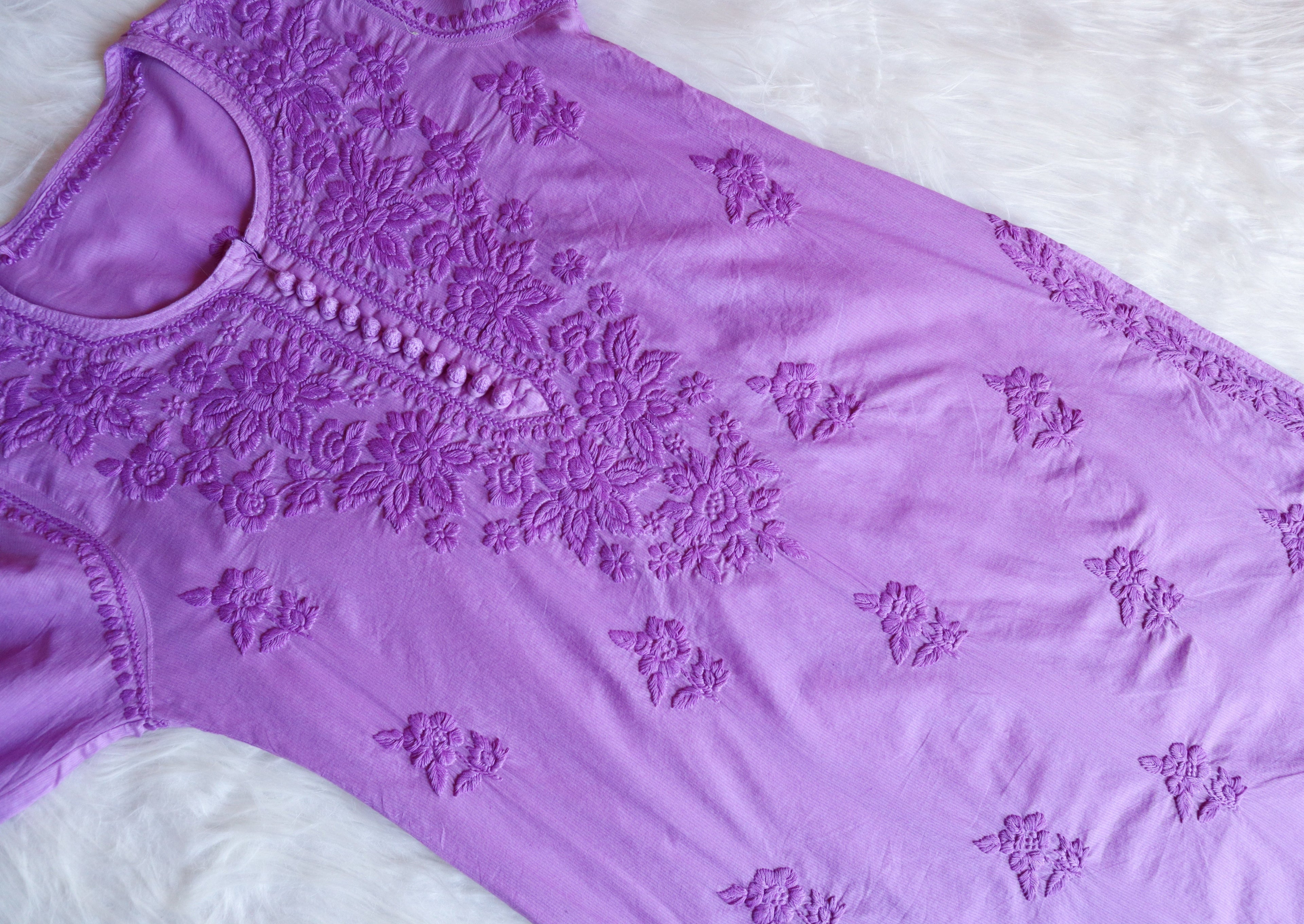 Anaya Purple Rose Rayon Kurta