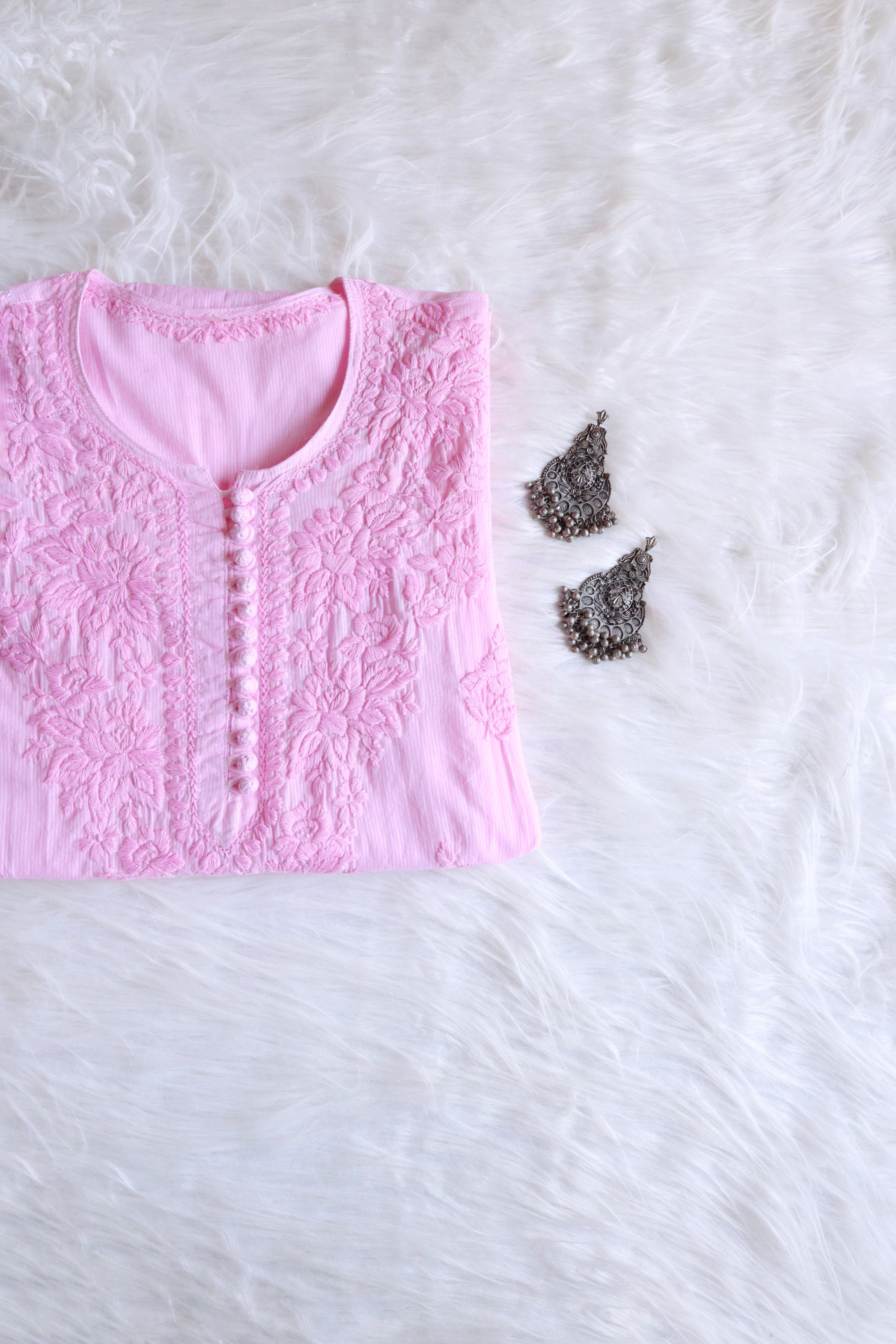 Anaya Baby Pink Rayon Kurta