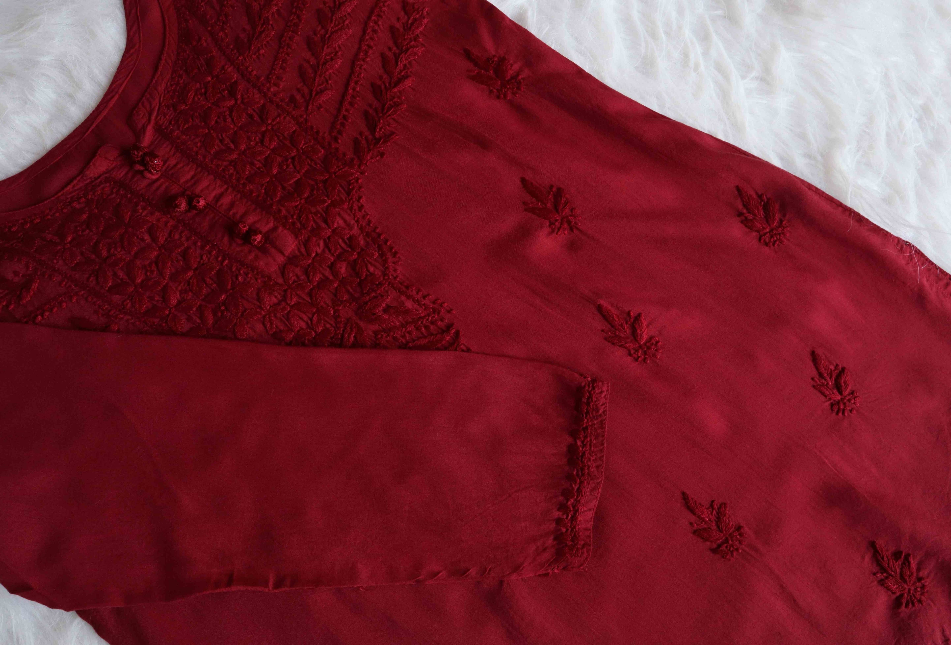 Saheli Maroon Modal short top