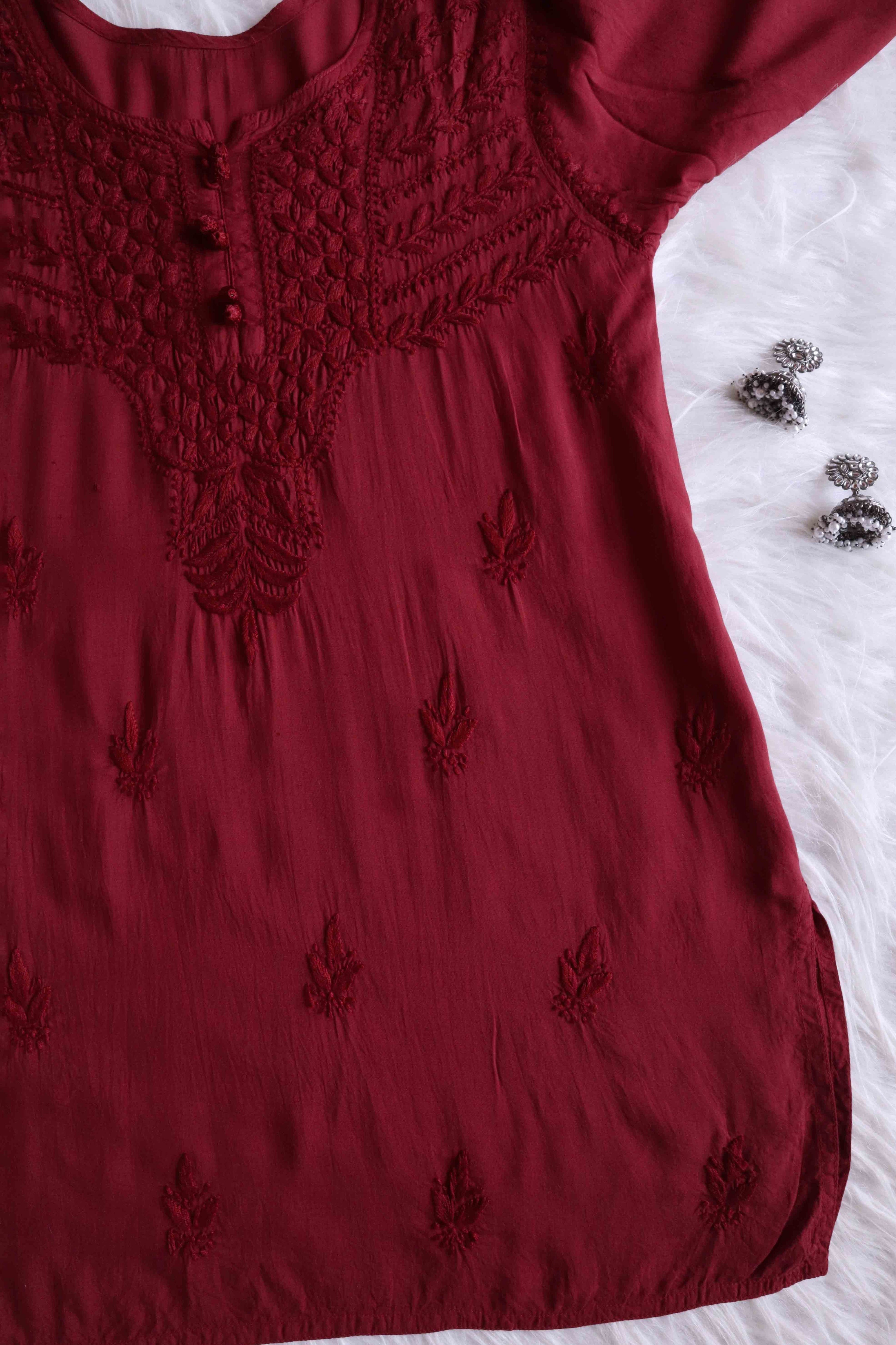 Saheli Maroon Modal short top