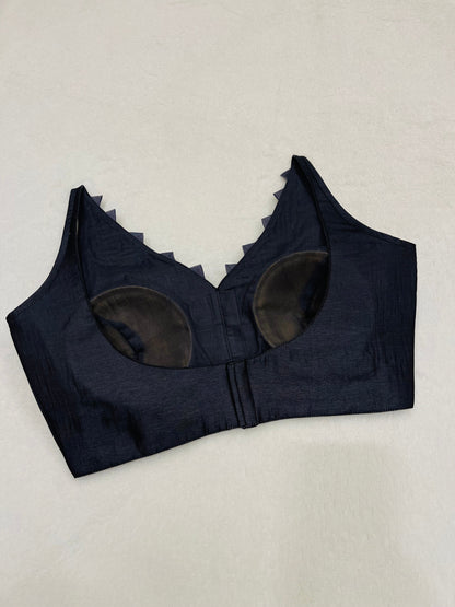 Kaveri basic Grey Silk Blend Blouse