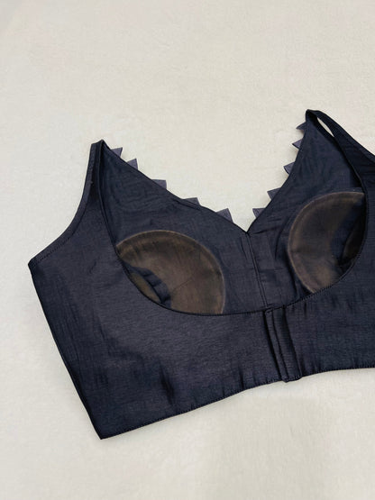 Kaveri basic Grey Silk Blend Blouse