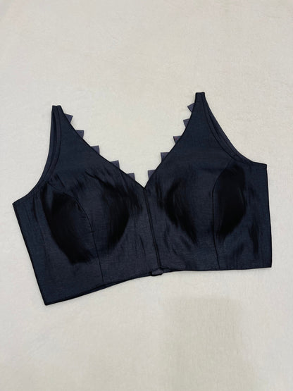 Kaveri basic Grey Silk Blend Blouse