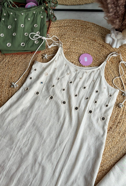 Suhana strappy mirror work Kurti with palazzo