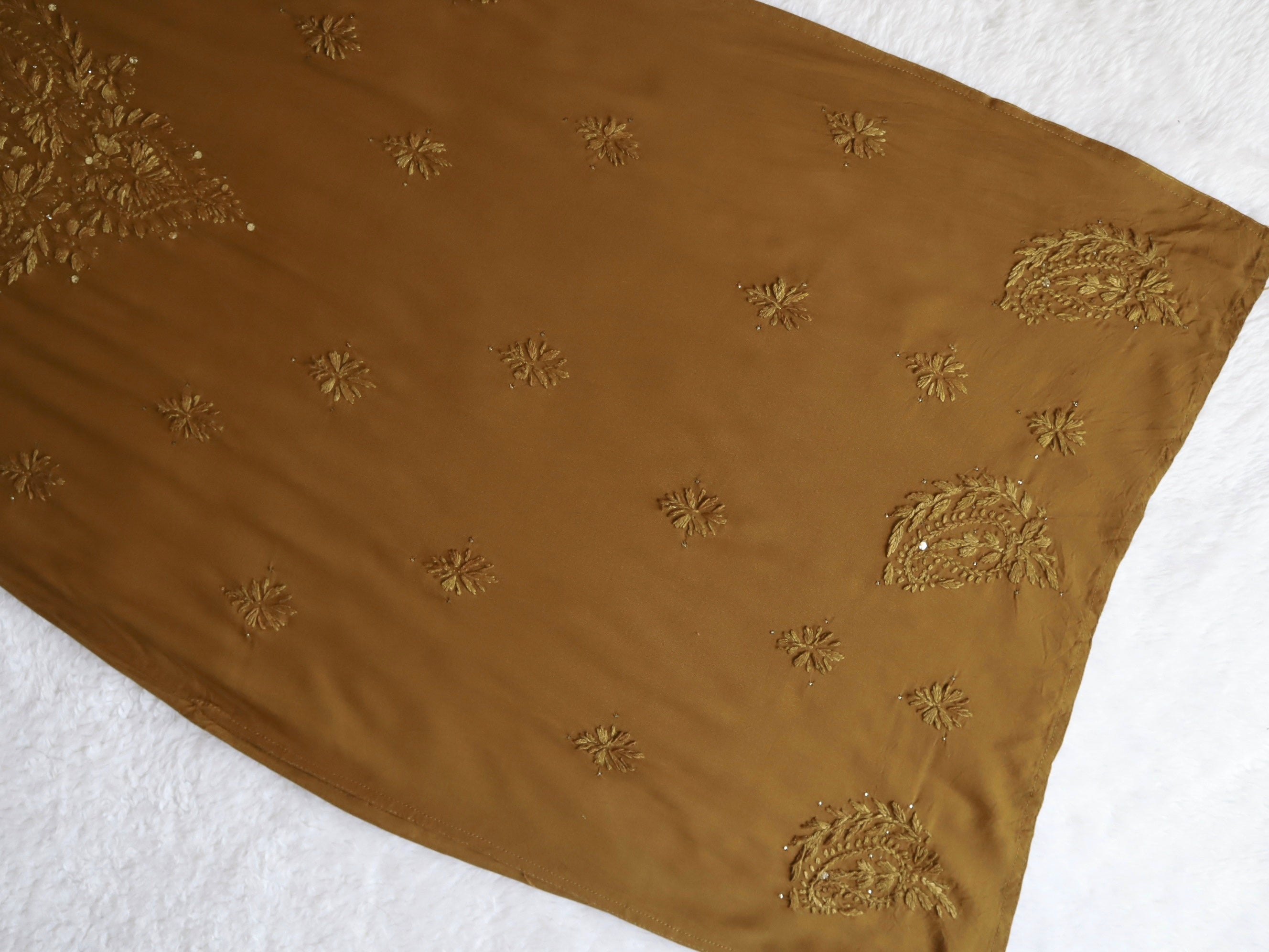 Ahana Golden Brown Rayon Sequin embllished long Kurta