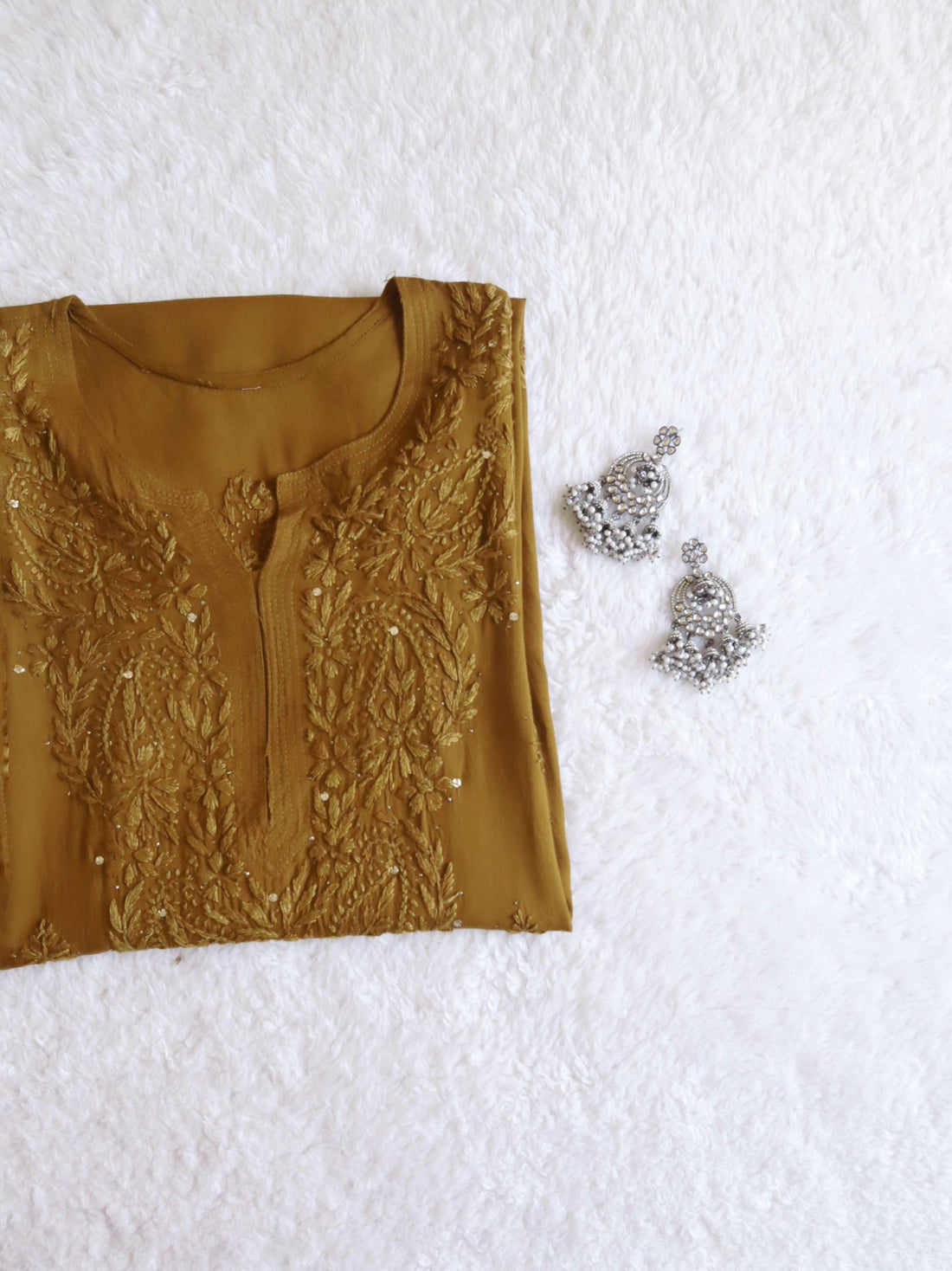 Ahana Golden Brown Rayon Sequin embllished long Kurta
