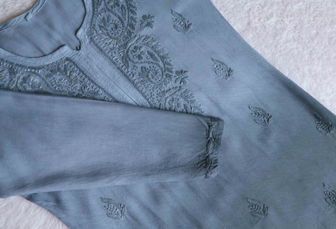 Savera Grey Ombre Short Rayon Kurta