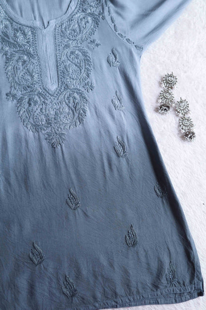 Savera Grey Ombre Short Rayon Kurta