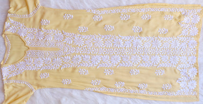 Zeena Pastel Yellow Long Rayon Kurta