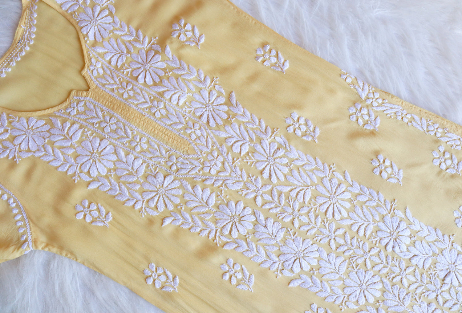 Zeena Pastel Yellow Long Rayon Kurta
