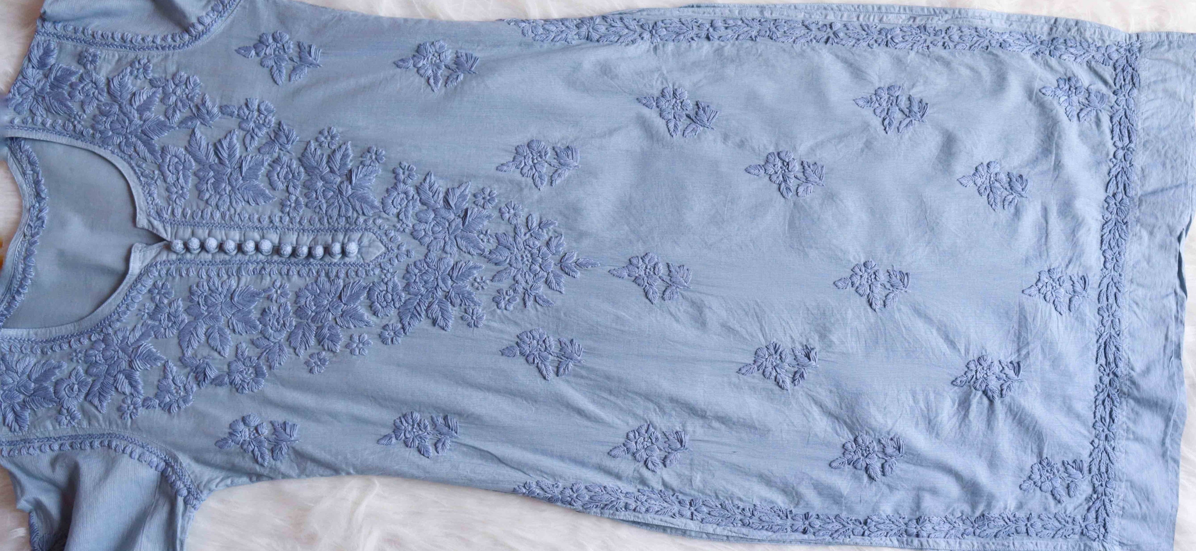 Anaya Grey Rayon Cotton Kurta