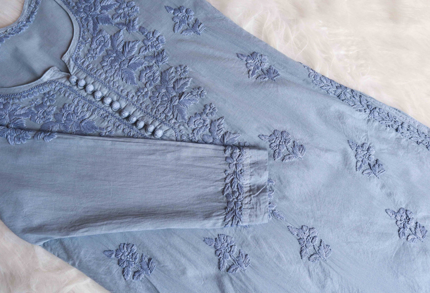 Anaya Grey Rayon Cotton Kurta