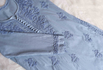 Anaya Grey Rayon Cotton Kurta