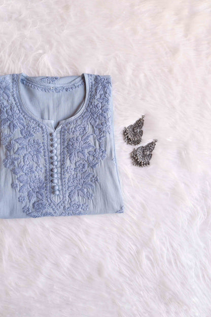 Anaya Grey Rayon Cotton Kurta