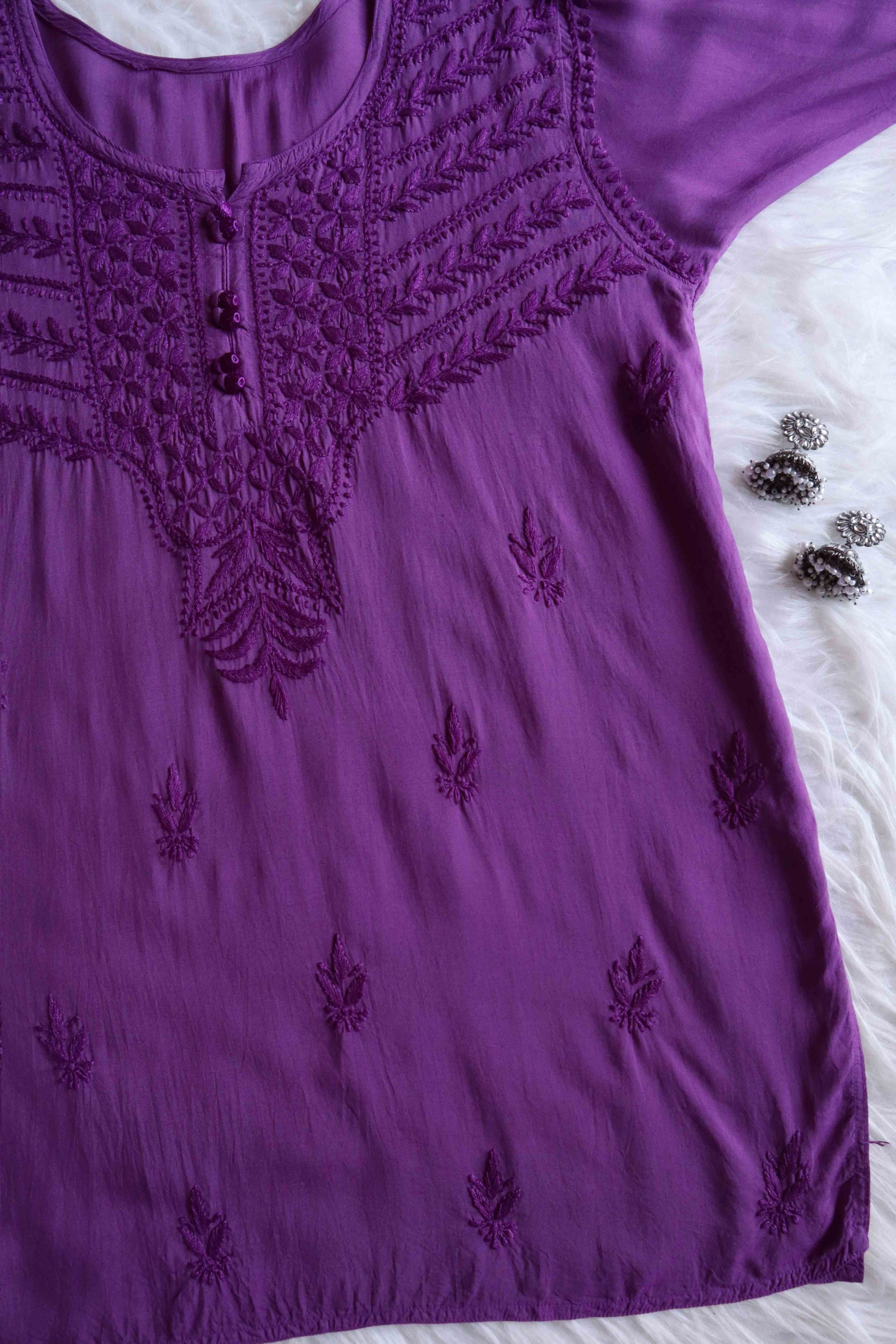 Saheli Deep Purple Modal short top