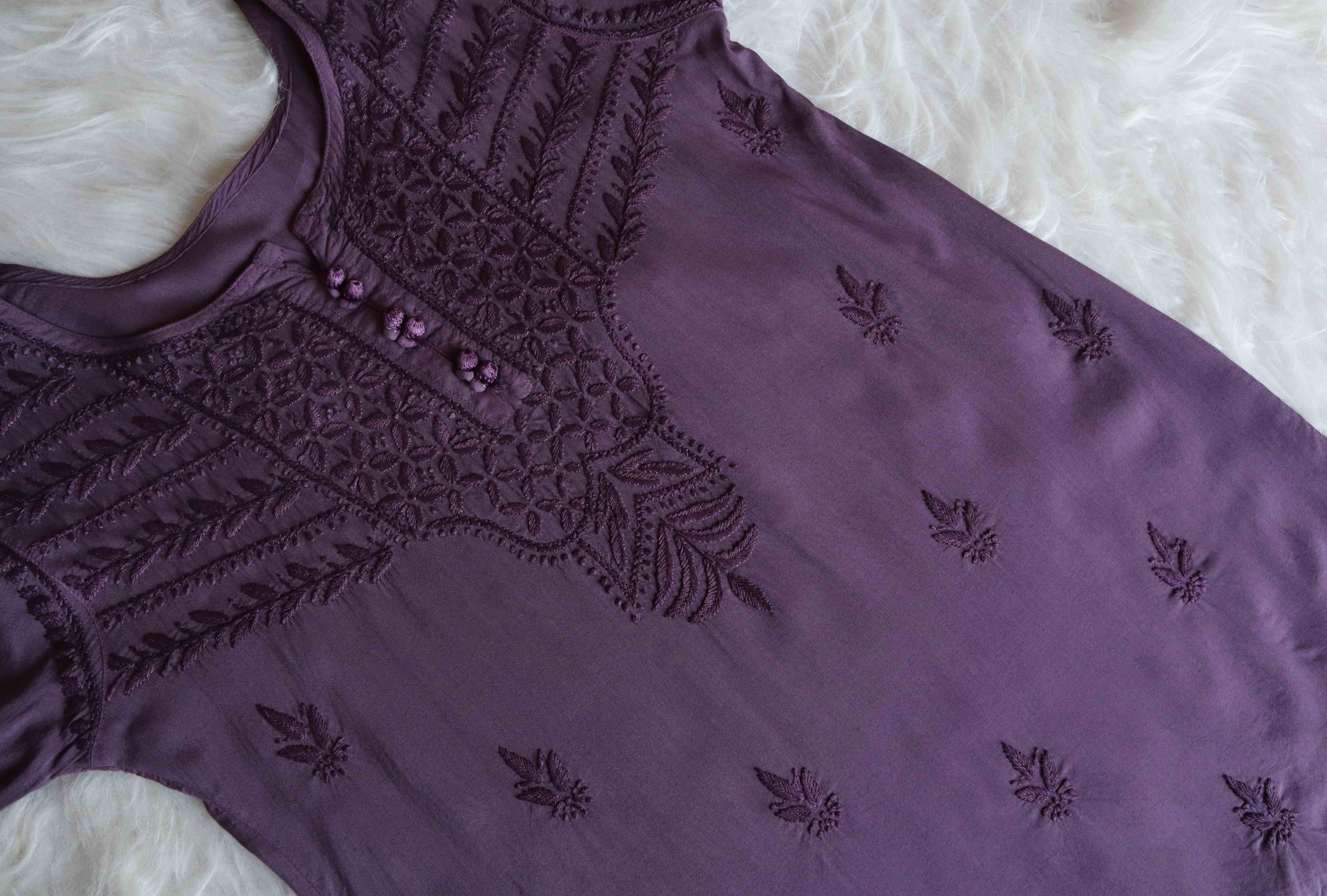 Saheli Smoky Purple Modal short top