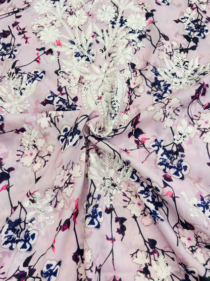 Kaveri Lavender Lucknowi Style Long Kurta