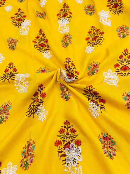 Kaveri Marigold Chikankari work Kurti